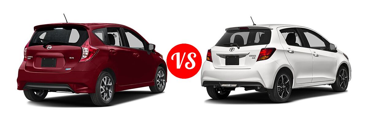 2016 Nissan Versa Note Hatchback SR vs. 2016 Toyota Yaris Hatchback SE - Rear Right Comparison