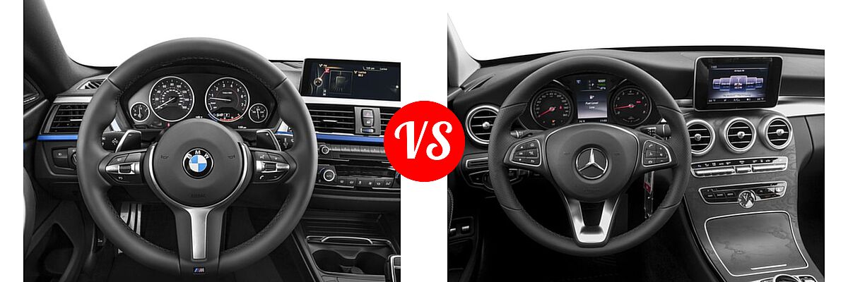 2017 BMW 4 Series Gran Coupe Sedan 440i / 440i xDrive vs. 2017 Mercedes-Benz C-Class Sedan Hybrid C 350e - Dashboard Comparison