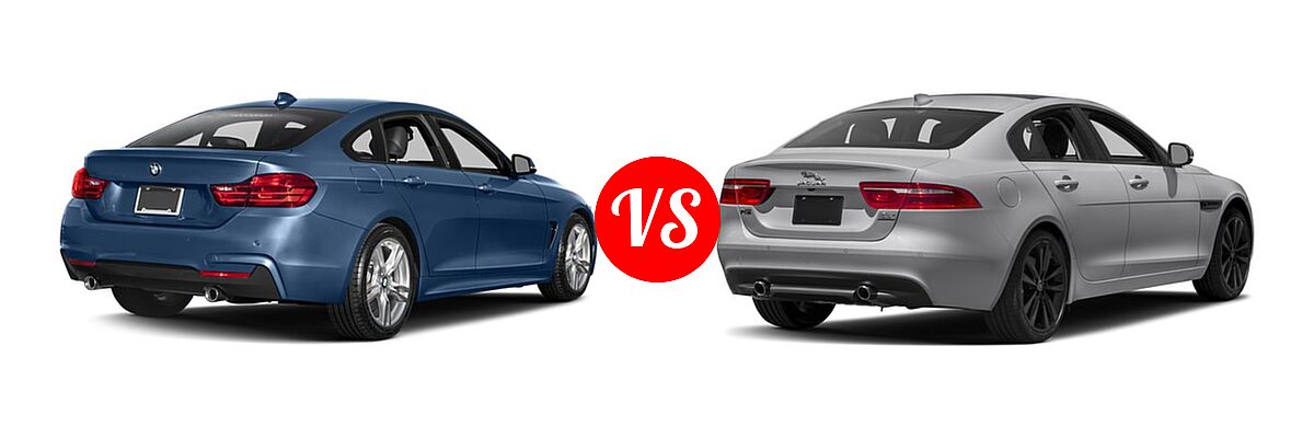 2017 BMW 4 Series Gran Coupe Sedan 440i / 440i xDrive vs. 2017 Jaguar XE Sedan 25t Premium / 25t Prestige / 35t Premium / 35t Prestige - Rear Right Comparison