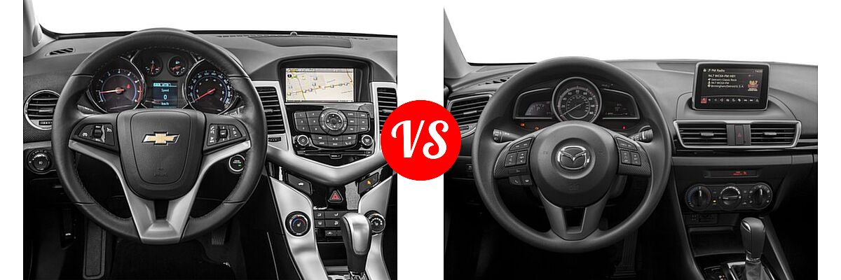 2016 Chevrolet Cruze Limited Sedan L vs. 2016 Mazda 3 Sedan i Sport - Dashboard Comparison