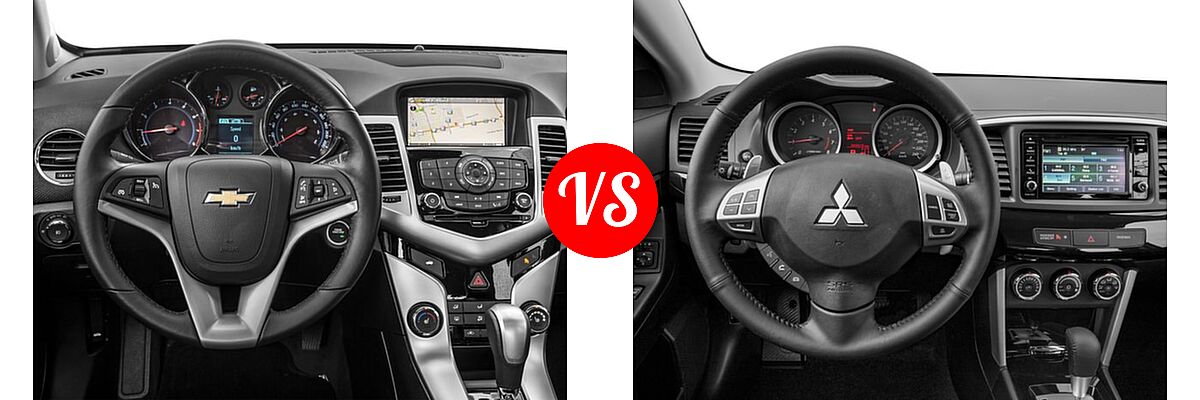 2016 Chevrolet Cruze Limited Sedan L vs. 2016 Mitsubishi Lancer Sedan ES / GT / SE / SEL - Dashboard Comparison