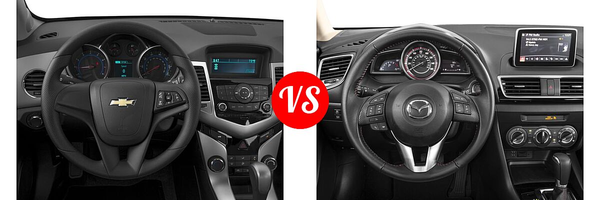 2016 Chevrolet Cruze Limited Sedan LS vs. 2016 Mazda 3 Sedan i Touring - Dashboard Comparison