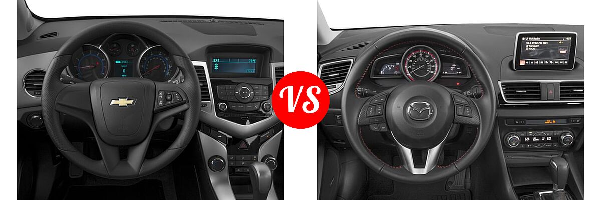 2016 Chevrolet Cruze Limited Sedan LS vs. 2016 Mazda 3 Sedan i Grand Touring - Dashboard Comparison