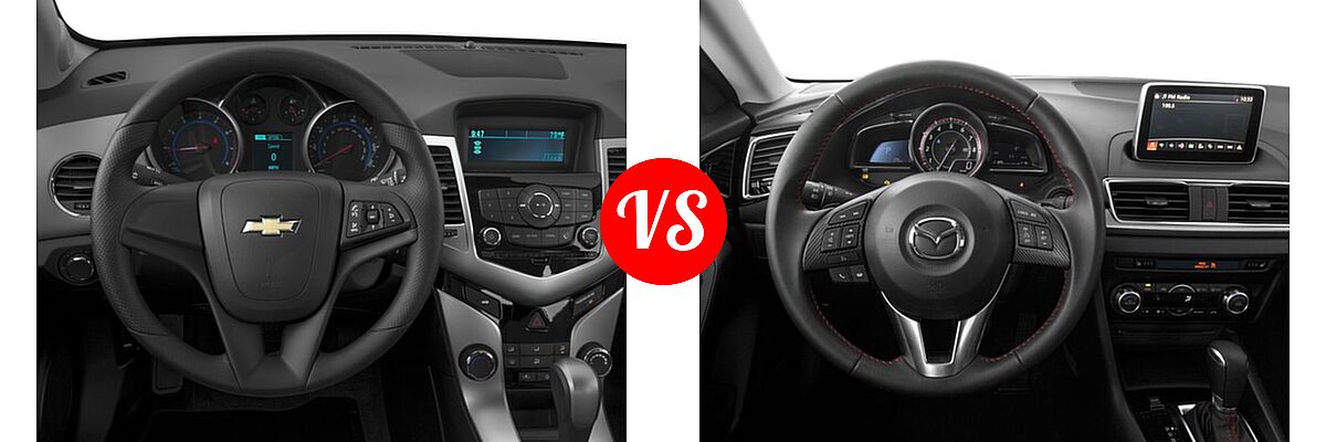 2016 Chevrolet Cruze Limited Sedan LS vs. 2016 Mazda 3 Sedan s Grand Touring - Dashboard Comparison