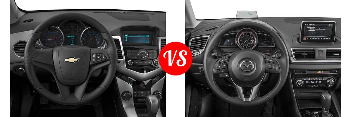 2016 Chevrolet Cruze Limited Sedan LS vs. 2016 Mazda 3 Sedan s Touring - Dashboard Comparison