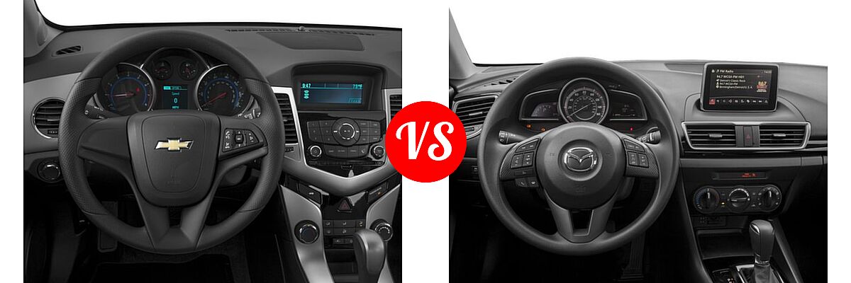 2016 Chevrolet Cruze Limited Sedan LS vs. 2016 Mazda 3 Sedan i Sport - Dashboard Comparison