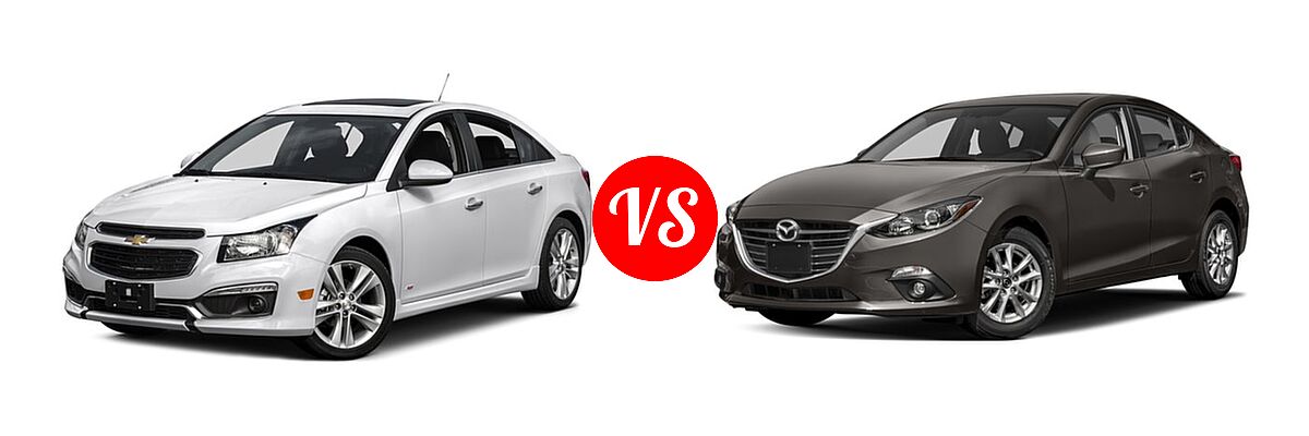2016 Chevrolet Cruze Limited Sedan L vs. 2016 Mazda 3 Sedan i Touring - Front Left Comparison