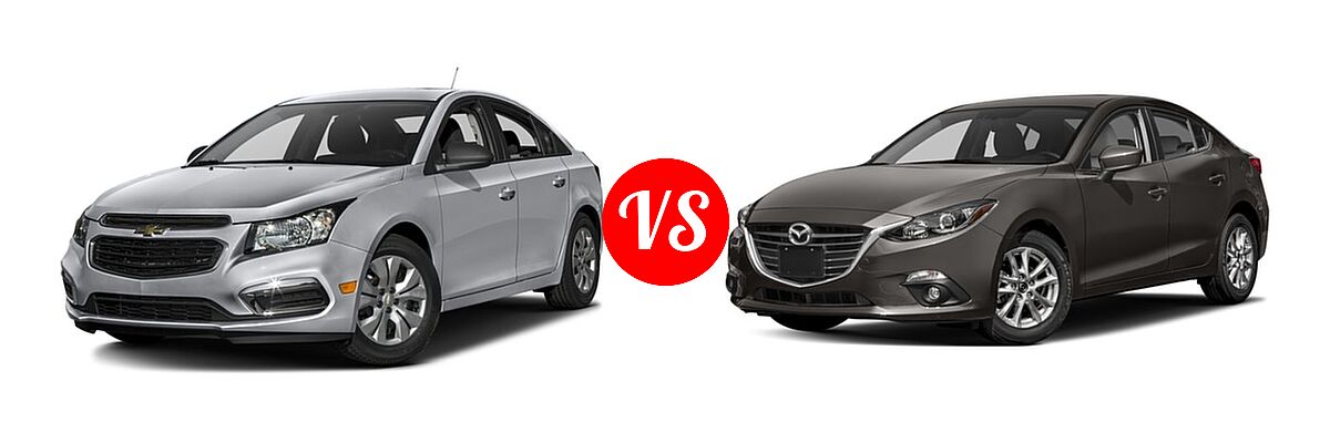 2016 Chevrolet Cruze Limited Sedan LS vs. 2016 Mazda 3 Sedan i Touring - Front Left Comparison