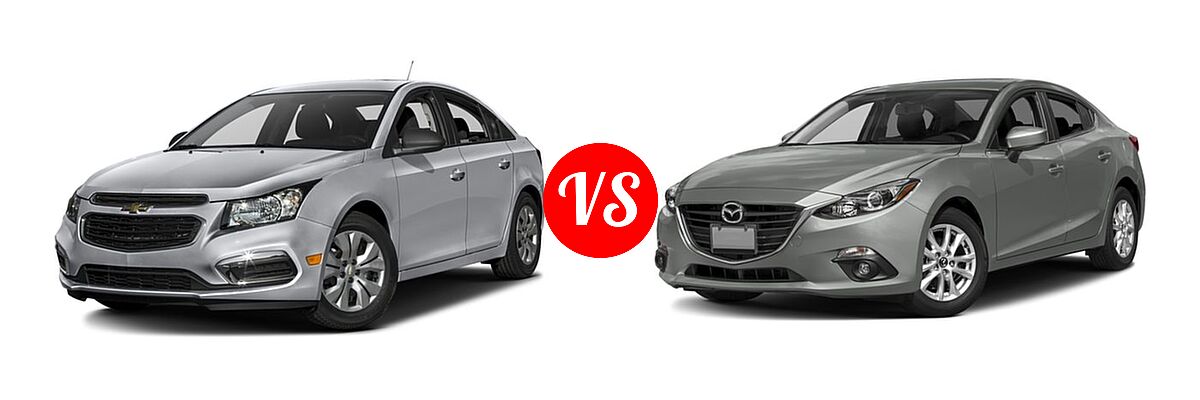 2016 Chevrolet Cruze Limited Sedan LS vs. 2016 Mazda 3 Sedan i Grand Touring - Front Left Comparison