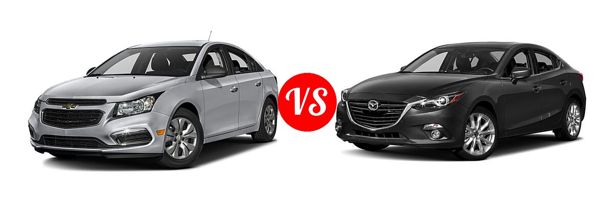 2016 Chevrolet Cruze Limited Sedan LS vs. 2016 Mazda 3 Sedan s Grand Touring - Front Left Comparison