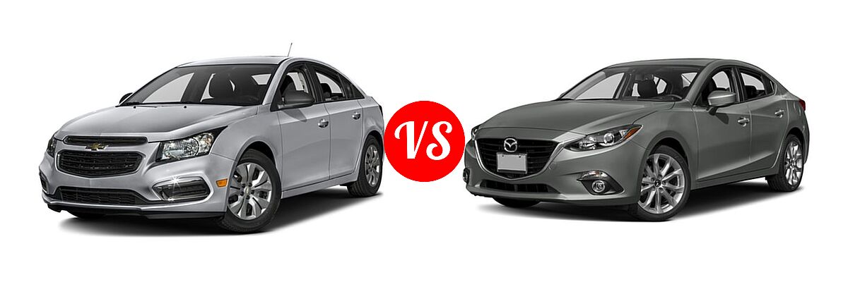 2016 Chevrolet Cruze Limited Sedan LS vs. 2016 Mazda 3 Sedan s Touring - Front Left Comparison