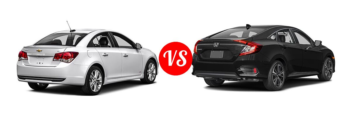 2016 Chevrolet Cruze Limited Sedan L vs. 2016 Honda Civic Sedan EX-L - Rear Right Comparison