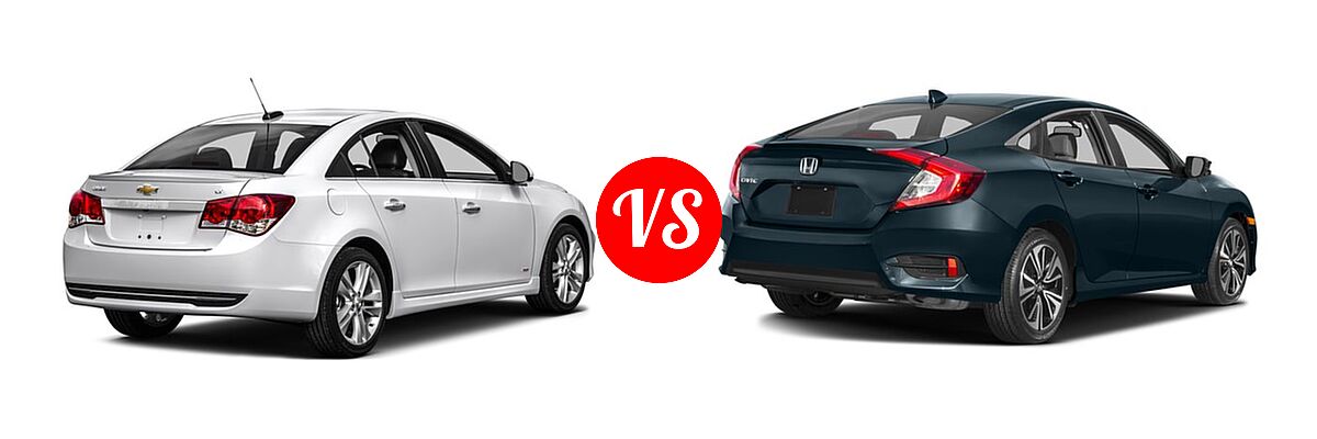 2016 Chevrolet Cruze Limited Sedan L vs. 2016 Honda Civic Sedan EX-L - Rear Right Comparison