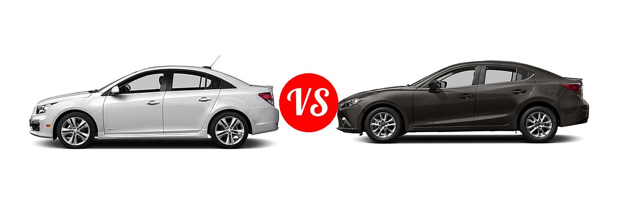 2016 Chevrolet Cruze Limited Sedan L vs. 2016 Mazda 3 Sedan i Touring - Side Comparison