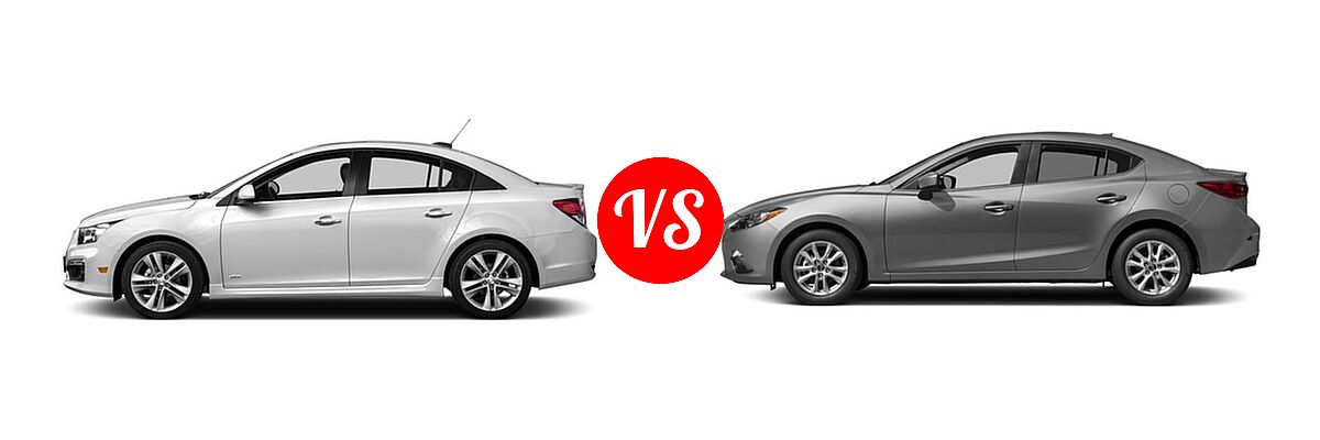 2016 Chevrolet Cruze Limited Sedan L vs. 2016 Mazda 3 Sedan i Grand Touring - Side Comparison
