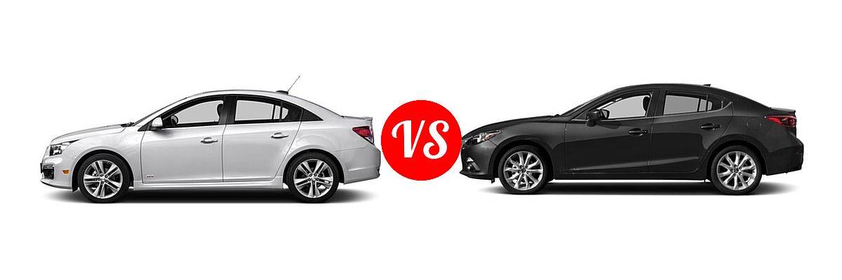 2016 Chevrolet Cruze Limited Sedan L vs. 2016 Mazda 3 Sedan s Grand Touring - Side Comparison