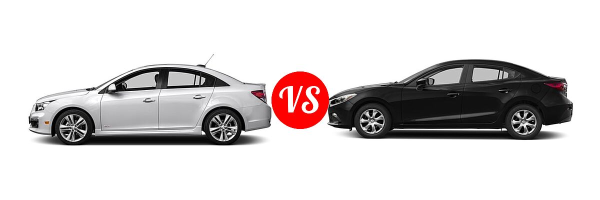 2016 Chevrolet Cruze Limited Sedan L vs. 2016 Mazda 3 Sedan i Sport - Side Comparison