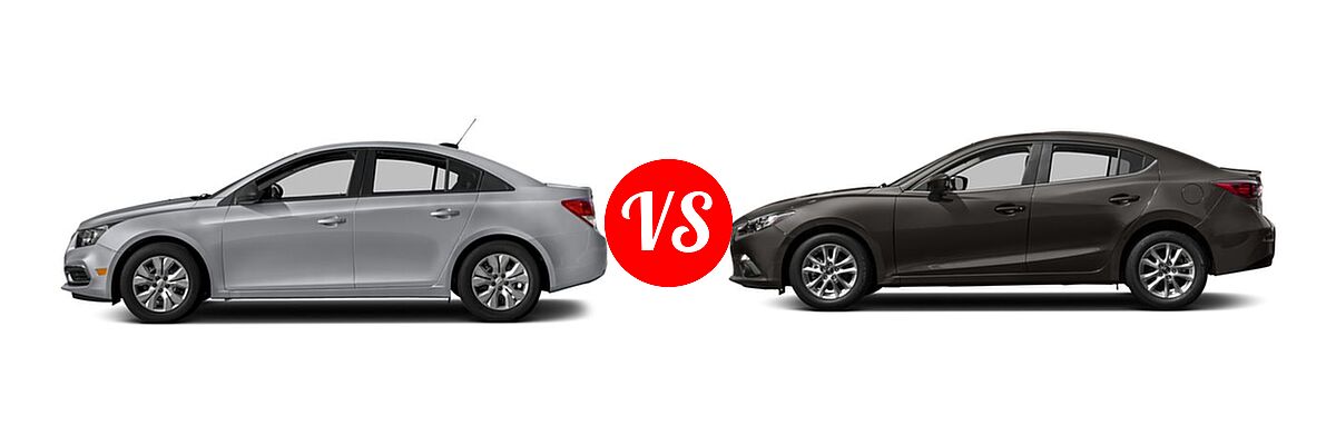 2016 Chevrolet Cruze Limited Sedan LS vs. 2016 Mazda 3 Sedan i Touring - Side Comparison