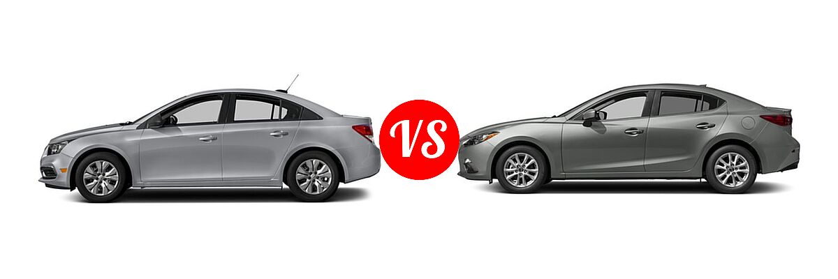 2016 Chevrolet Cruze Limited Sedan LS vs. 2016 Mazda 3 Sedan i Grand Touring - Side Comparison