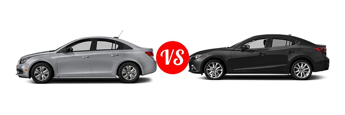 2016 Chevrolet Cruze Limited Sedan LS vs. 2016 Mazda 3 Sedan s Grand Touring - Side Comparison