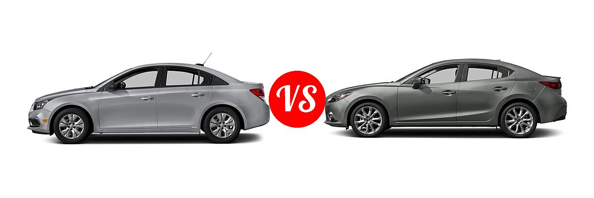 2016 Chevrolet Cruze Limited Sedan LS vs. 2016 Mazda 3 Sedan s Touring - Side Comparison