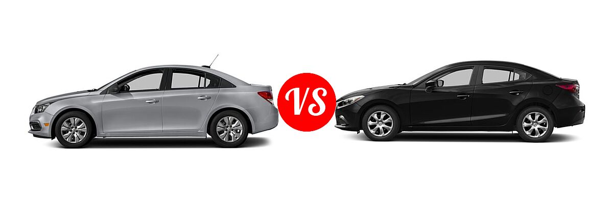 2016 Chevrolet Cruze Limited Sedan LS vs. 2016 Mazda 3 Sedan i Sport - Side Comparison