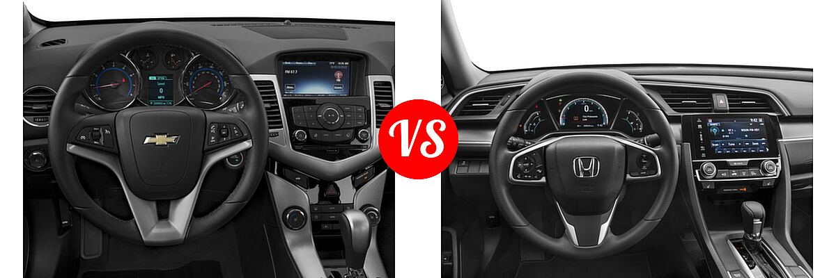 2016 Chevrolet Cruze Limited Sedan LTZ vs. 2016 Honda Civic Sedan EX-T - Dashboard Comparison