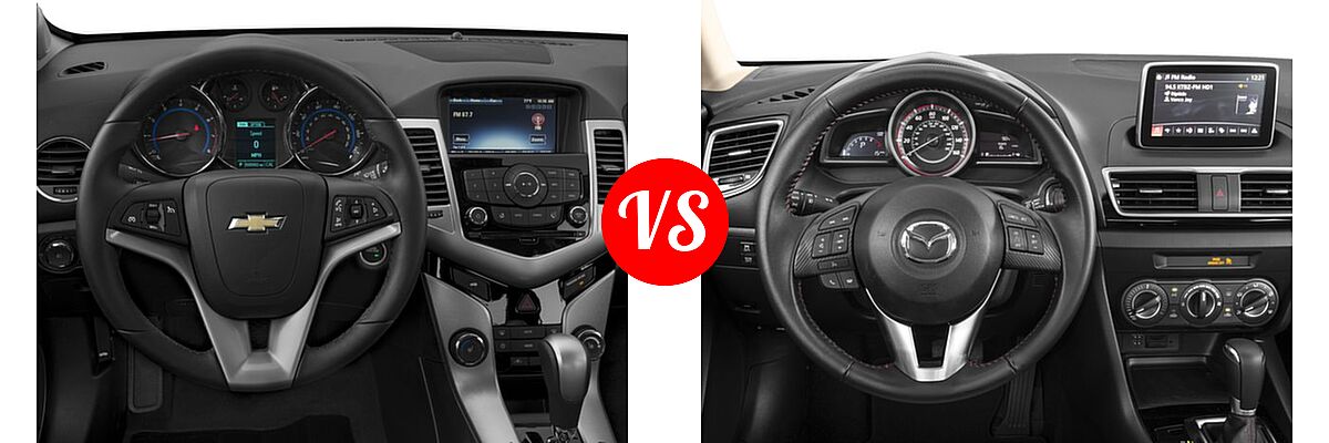 2016 Chevrolet Cruze Limited Sedan LTZ vs. 2016 Mazda 3 Sedan i Touring - Dashboard Comparison