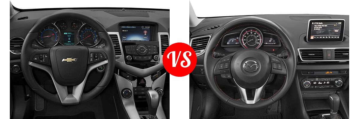 2016 Chevrolet Cruze Limited Sedan LTZ vs. 2016 Mazda 3 Sedan i Grand Touring - Dashboard Comparison