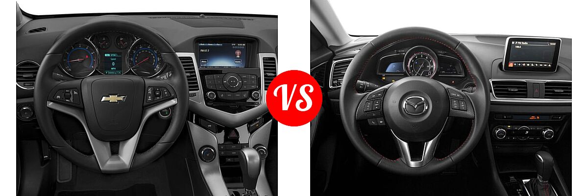 2016 Chevrolet Cruze Limited Sedan LTZ vs. 2016 Mazda 3 Sedan s Grand Touring - Dashboard Comparison