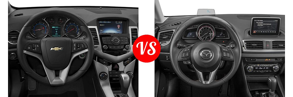 2016 Chevrolet Cruze Limited Sedan LTZ vs. 2016 Mazda 3 Sedan s Touring - Dashboard Comparison