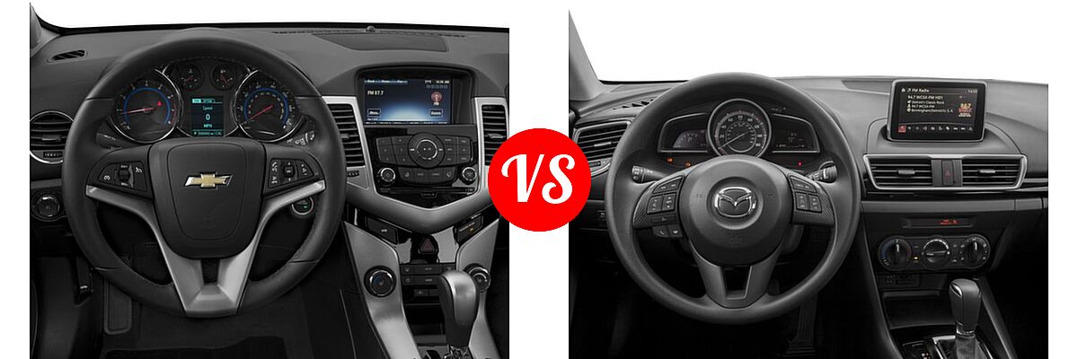 2016 Chevrolet Cruze Limited Sedan LTZ vs. 2016 Mazda 3 Sedan i Sport - Dashboard Comparison