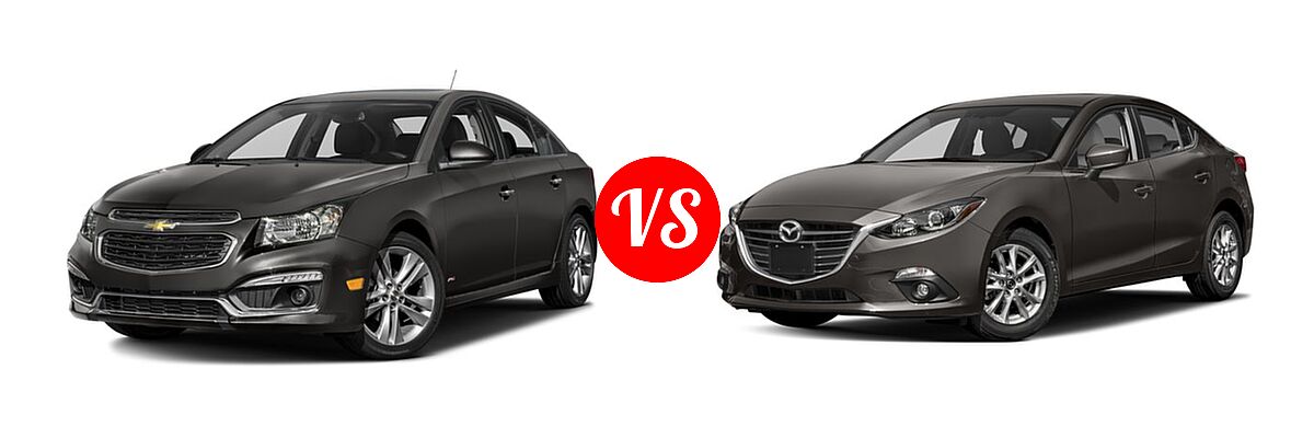2016 Chevrolet Cruze Limited Sedan LTZ vs. 2016 Mazda 3 Sedan i Touring - Front Left Comparison