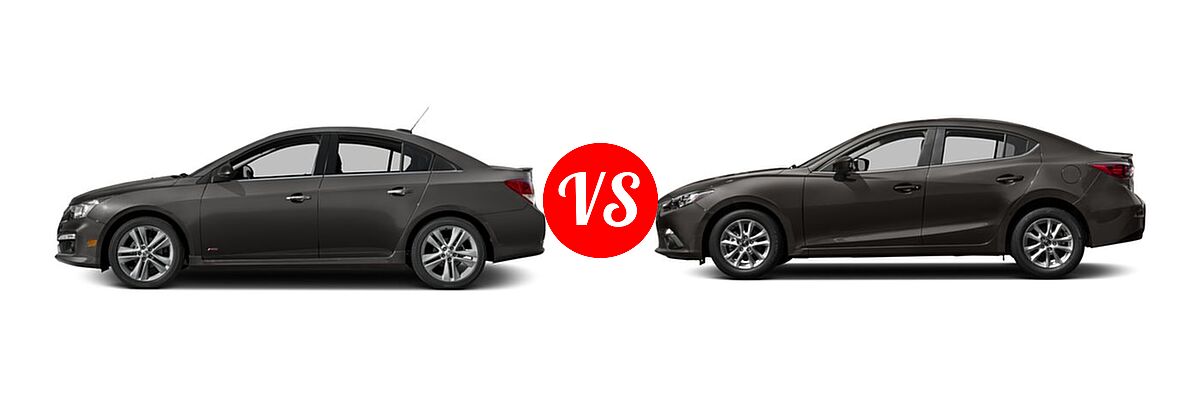 2016 Chevrolet Cruze Limited Sedan LTZ vs. 2016 Mazda 3 Sedan i Touring - Side Comparison