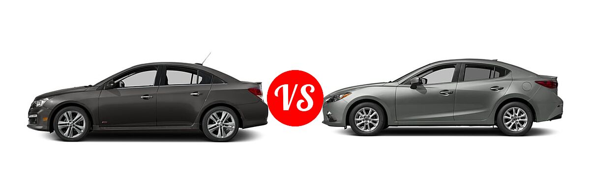 2016 Chevrolet Cruze Limited Sedan LTZ vs. 2016 Mazda 3 Sedan i Grand Touring - Side Comparison