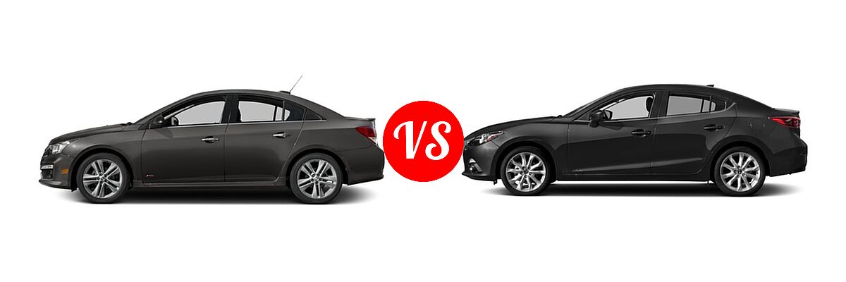 2016 Chevrolet Cruze Limited Sedan LTZ vs. 2016 Mazda 3 Sedan s Grand Touring - Side Comparison