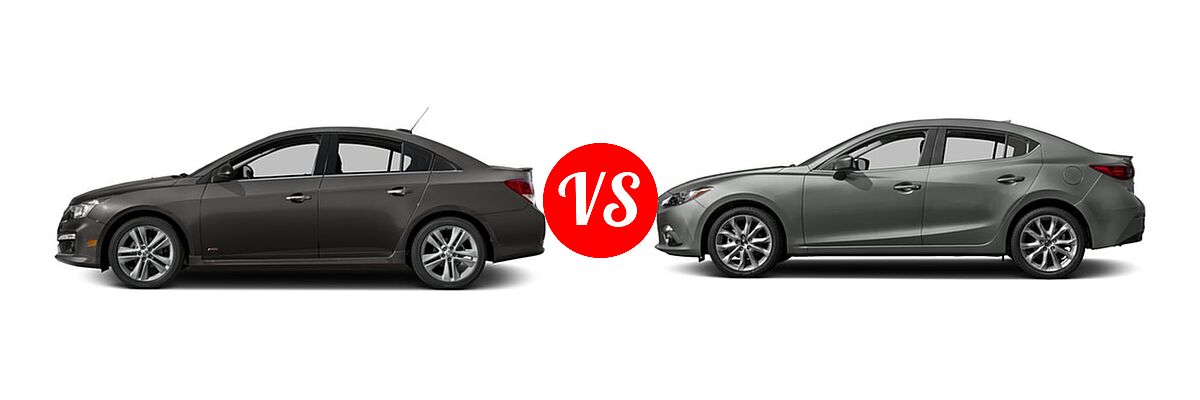 2016 Chevrolet Cruze Limited Sedan LTZ vs. 2016 Mazda 3 Sedan s Touring - Side Comparison