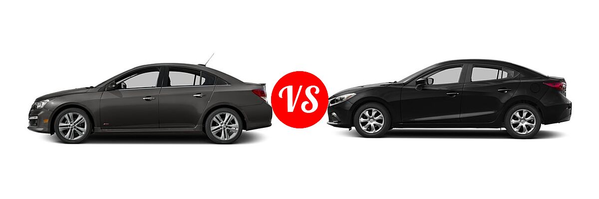 2016 Chevrolet Cruze Limited Sedan LTZ vs. 2016 Mazda 3 Sedan i Sport - Side Comparison