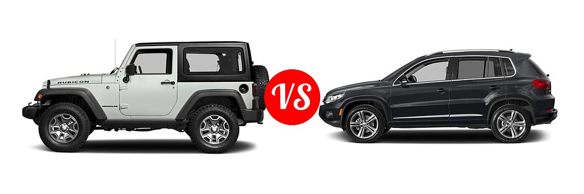2017 Jeep Wrangler SUV Rubicon / Rubicon Hard Rock / Rubicon Recon vs. 2017 Volkswagen Tiguan SUV Sport - Side Comparison