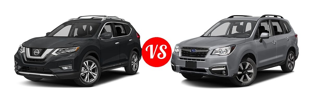 2017 Nissan Rogue SUV SL vs. 2017 Subaru Forester SUV Limited - Front Left Comparison
