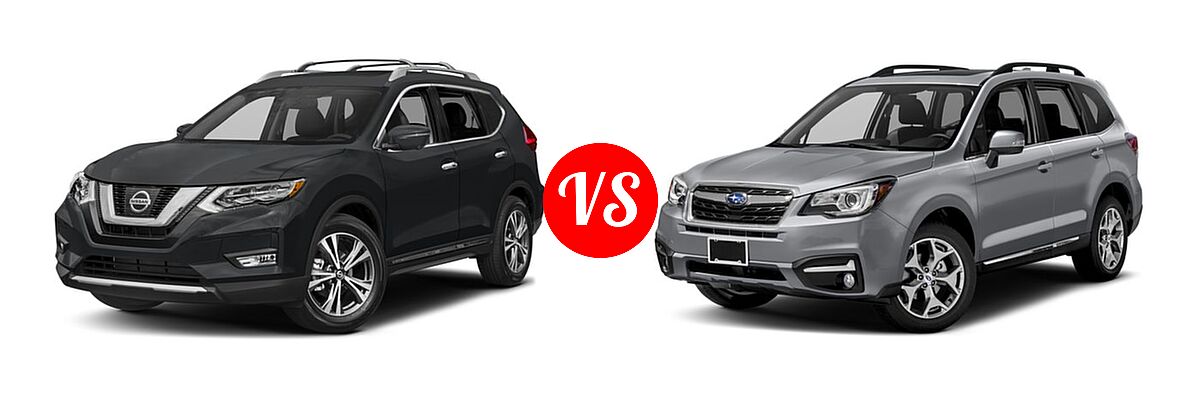 2017 Nissan Rogue SUV SL vs. 2017 Subaru Forester SUV Touring - Front Left Comparison