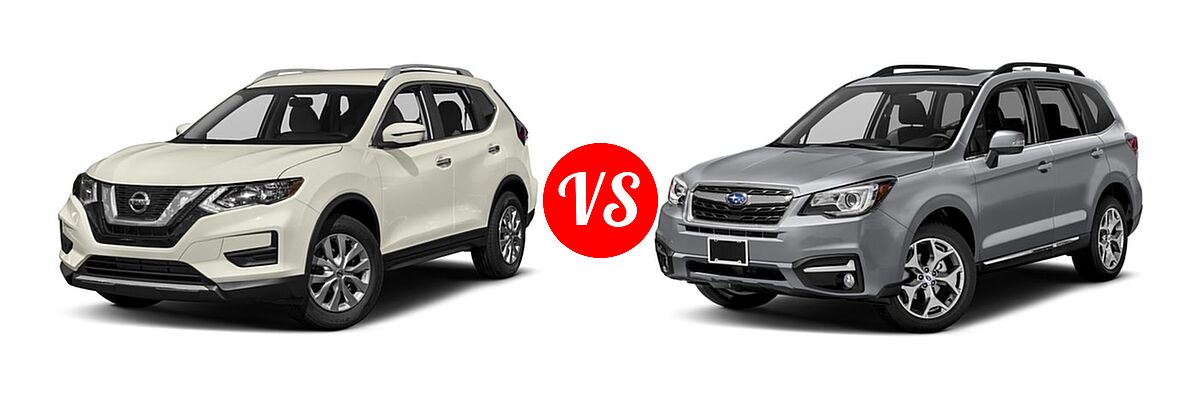 2017 Nissan Rogue SUV S / SV vs. 2017 Subaru Forester SUV Touring - Front Left Comparison