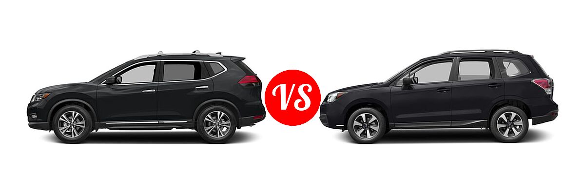2017 Nissan Rogue SUV SL vs. 2017 Subaru Forester SUV 2.5i CVT - Side Comparison
