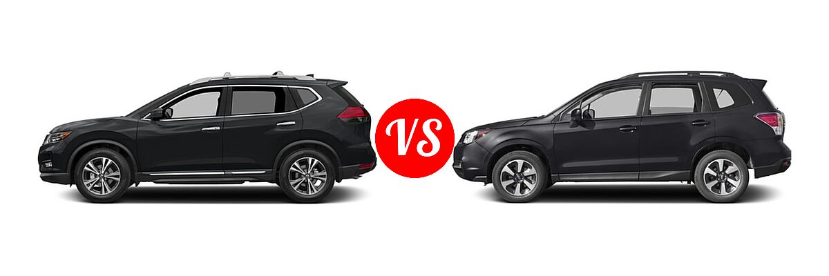 2017 Nissan Rogue SUV SL vs. 2017 Subaru Forester SUV Premium - Side Comparison