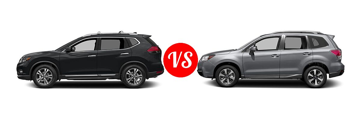 2017 Nissan Rogue SUV SL vs. 2017 Subaru Forester SUV Limited - Side Comparison