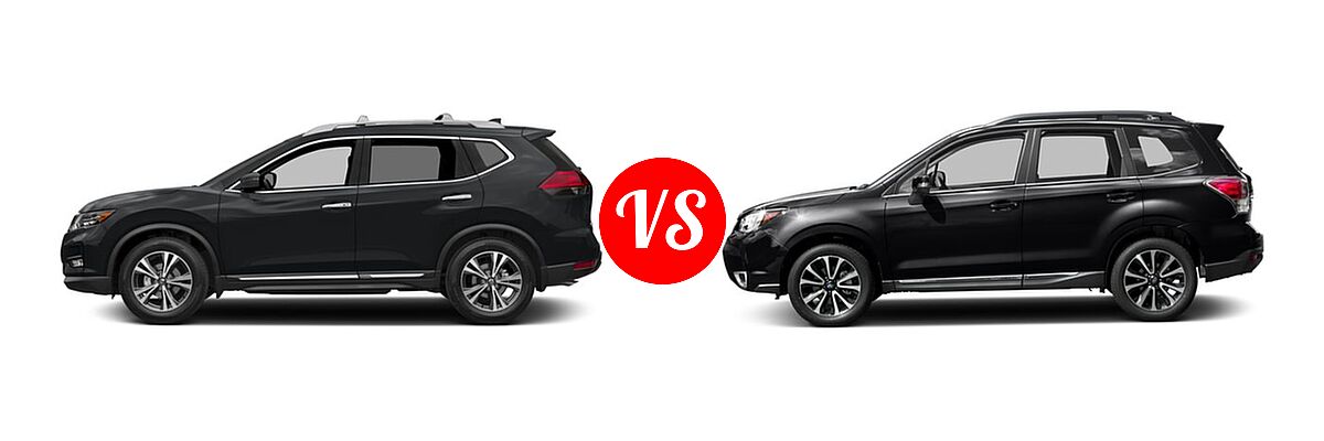 2017 Nissan Rogue SUV SL vs. 2017 Subaru Forester SUV Touring - Side Comparison