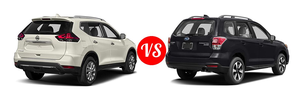 2017 Nissan Rogue SUV S / SV vs. 2017 Subaru Forester SUV 2.5i CVT - Rear Right Comparison