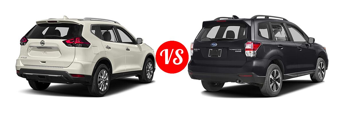 2017 Nissan Rogue SUV S / SV vs. 2017 Subaru Forester SUV Premium - Rear Right Comparison
