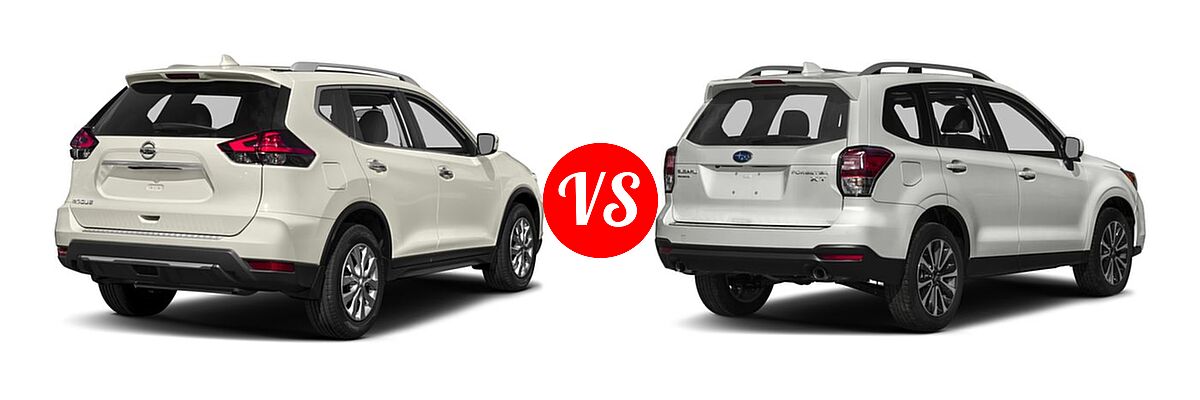 2017 Nissan Rogue SUV S / SV vs. 2017 Subaru Forester SUV Premium - Rear Right Comparison