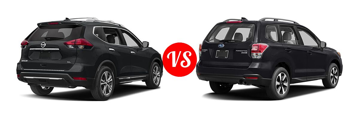 2017 Nissan Rogue SUV SL vs. 2017 Subaru Forester SUV 2.5i CVT - Rear Right Comparison